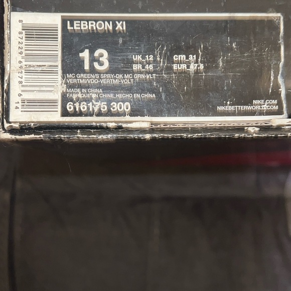 Nike Lebron X1 Mica gre green men’s 13 dunk man - Picture 14 of 15